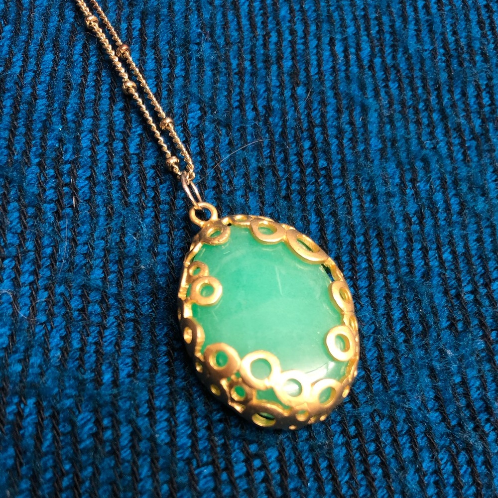 Delicate Jade Filigree Necklace